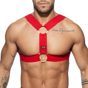 AD Fetish Double Ring Harness Red ADF116