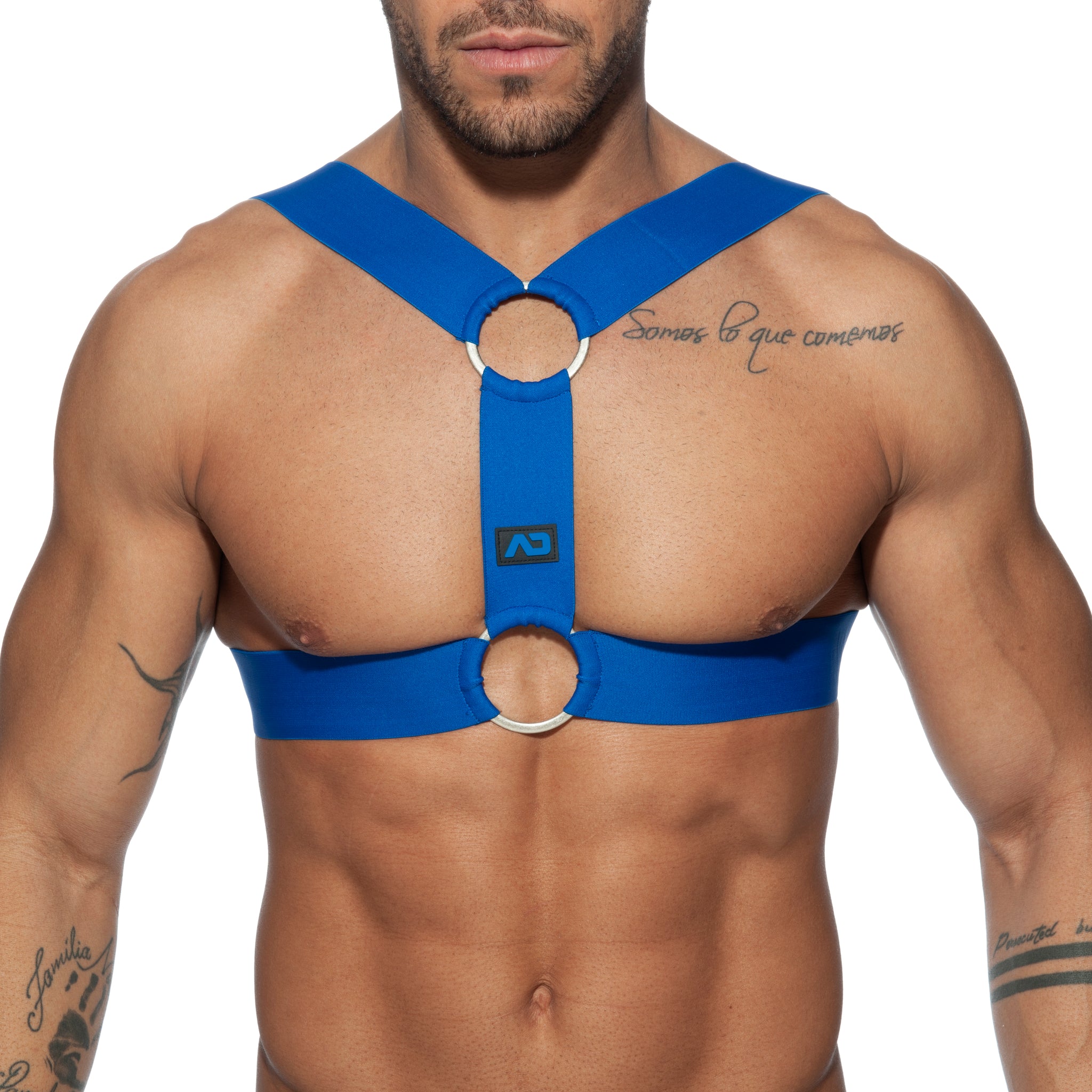 AD Fetish Double Ring Harness Royal Blue ADF116