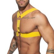 AD Fetish Double Ring Harness Yellow ADF116