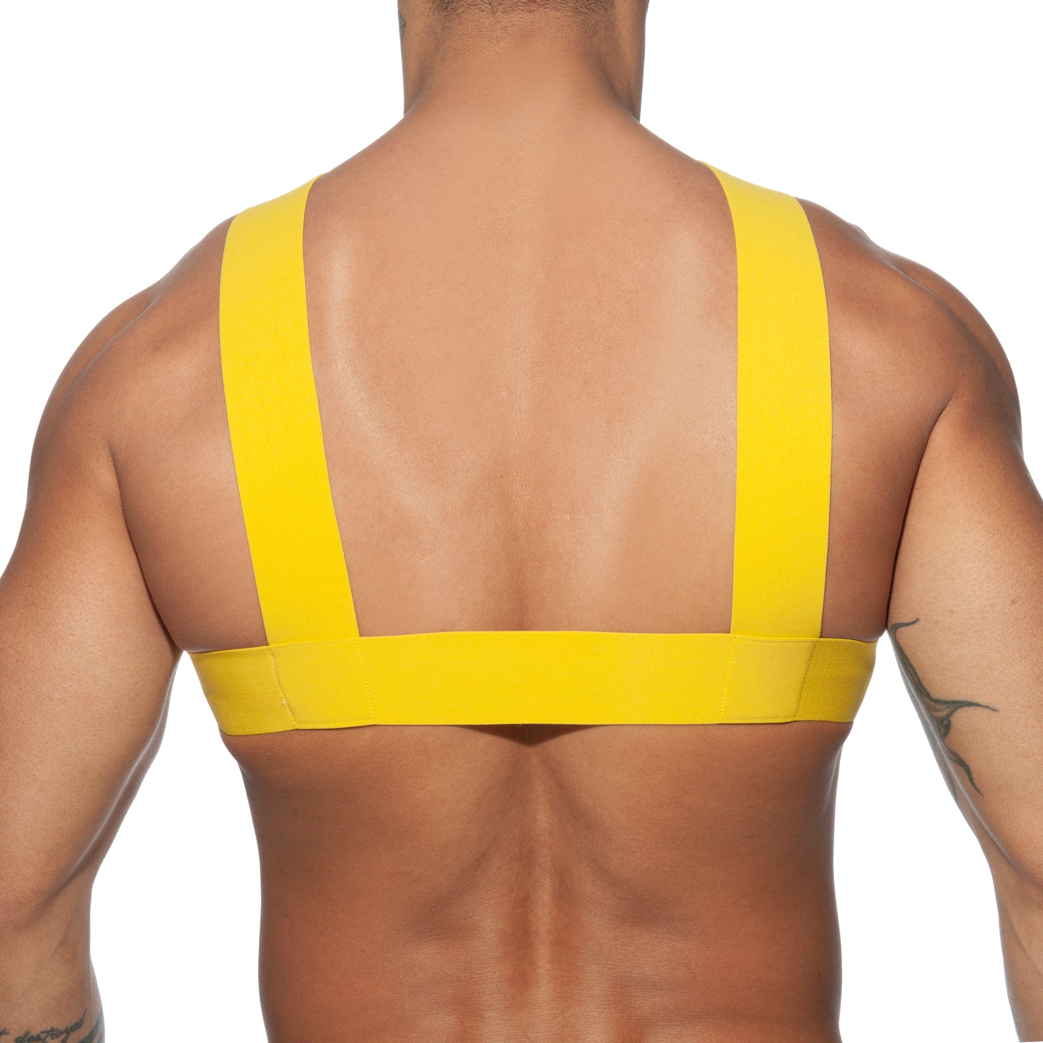 AD Fetish Double Ring Harness Yellow ADF116
