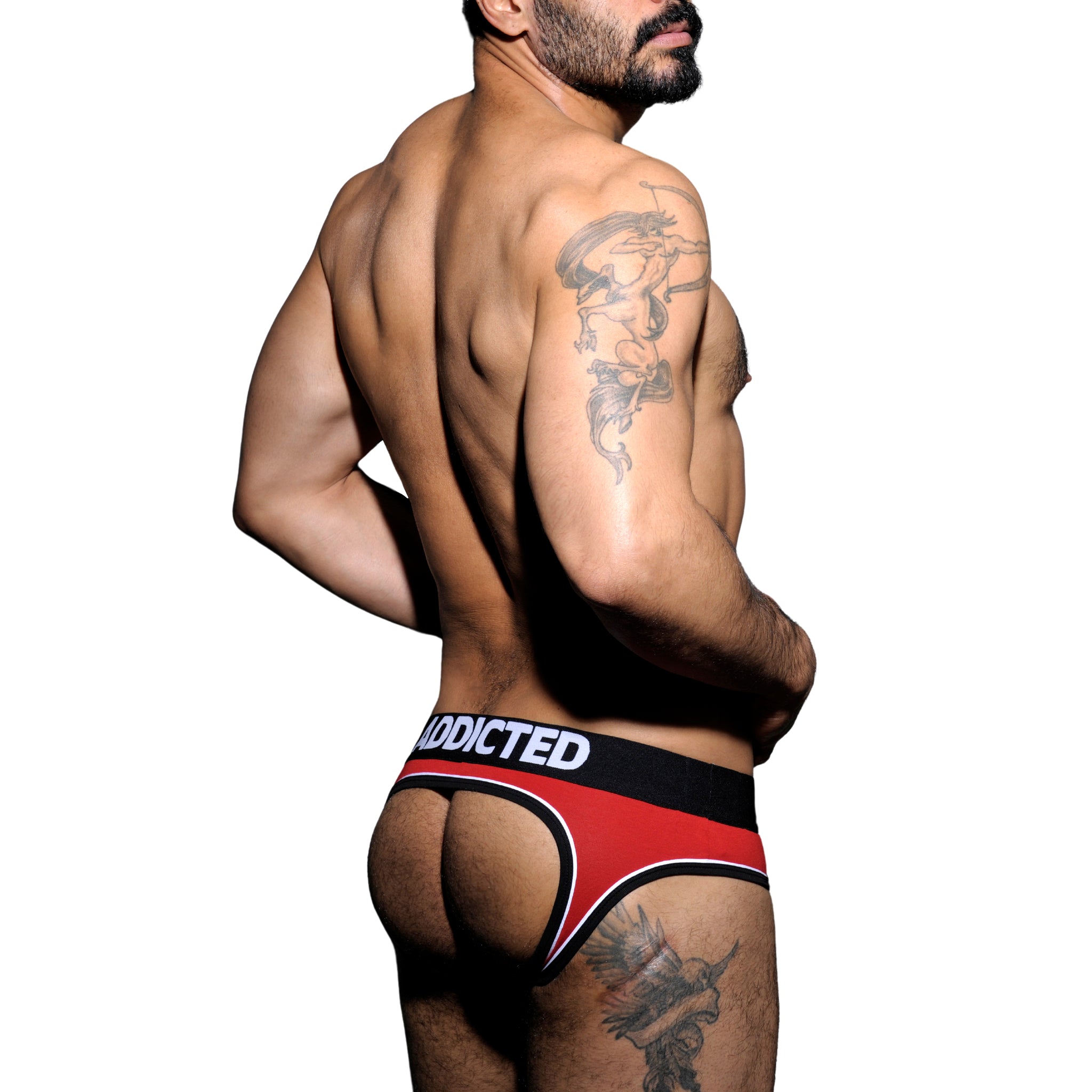 Addicted Double Piping Bottomless Brief Red AD305