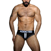 Addicted Double Piping Bottomless Brief Black AD305