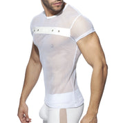 AD Fetish Mesh Mixed T-Shirt White ADF123