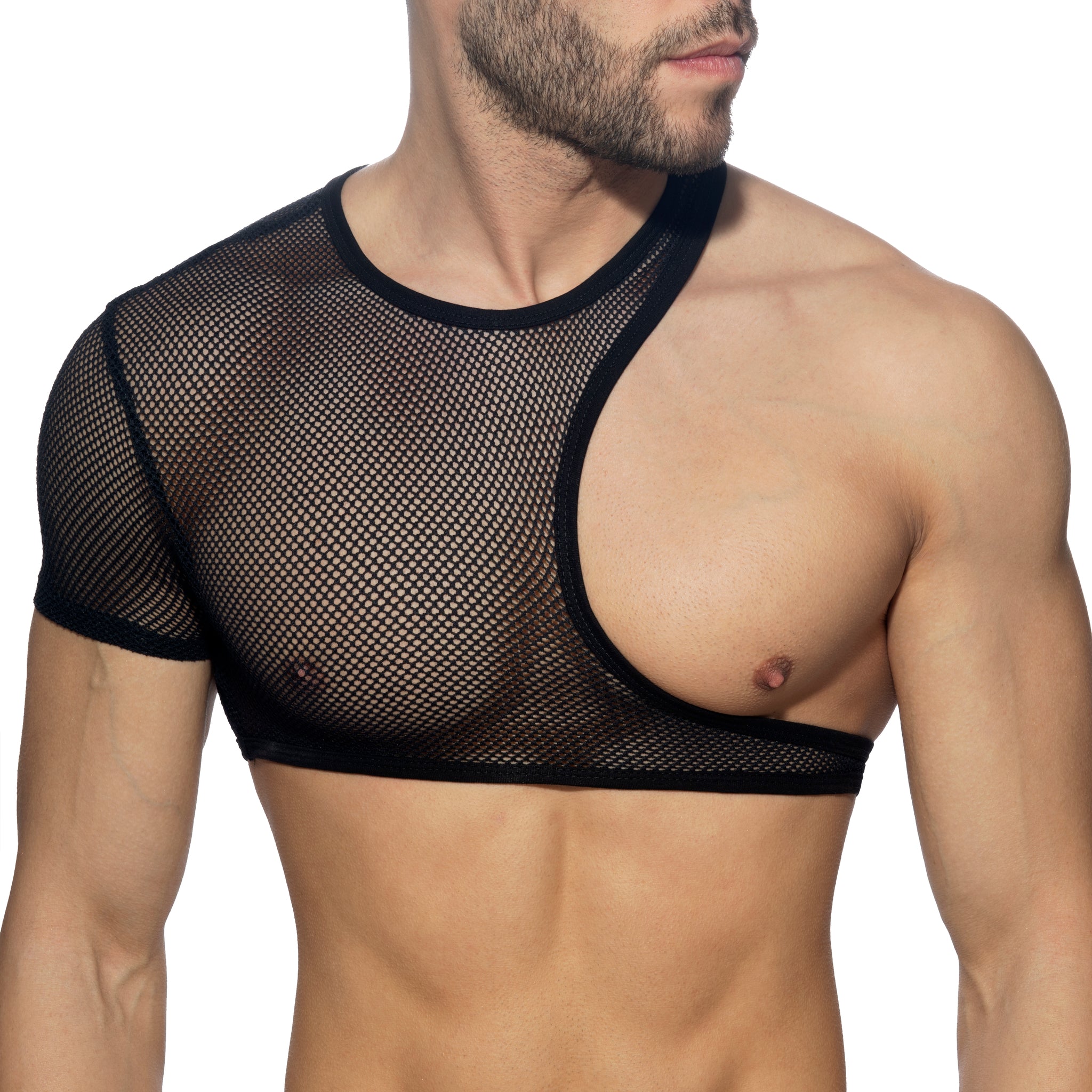 AD Fetish Irregular Mesh Crop Top Black ADF163