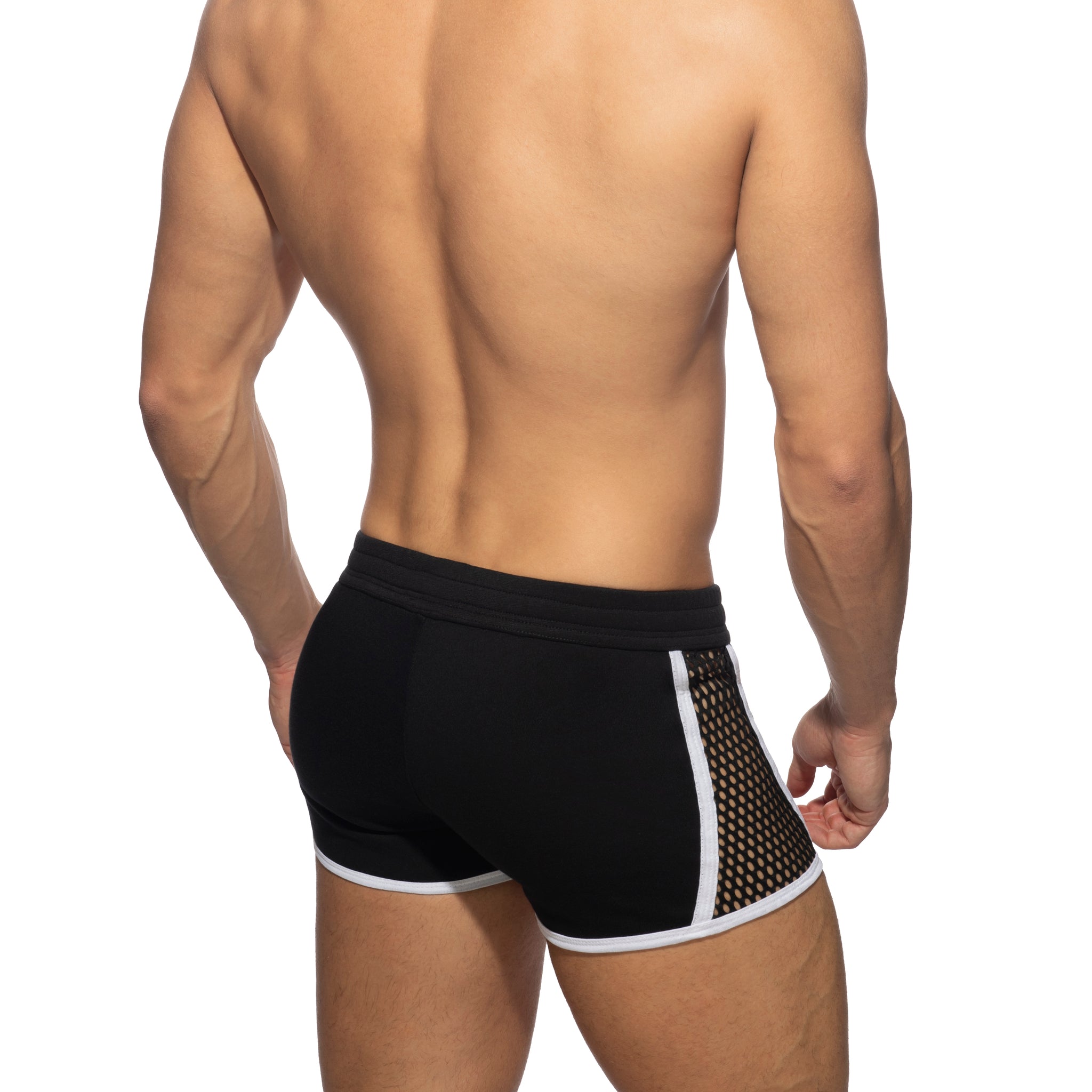 AD Fetish Mesh-Striped Shorts White ADF169