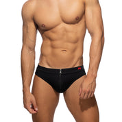 AD Fetish Allover Zip Swim Brief Black ADF150