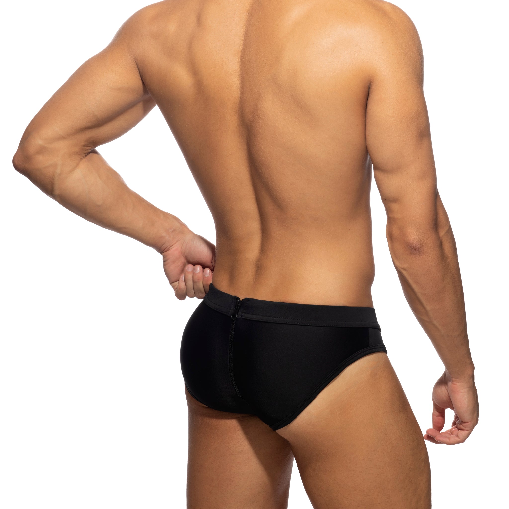 AD Fetish Allover Zip Swim Brief Black ADF150