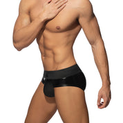 AD Fetish Allover Zip Rub Brief Black ADF138