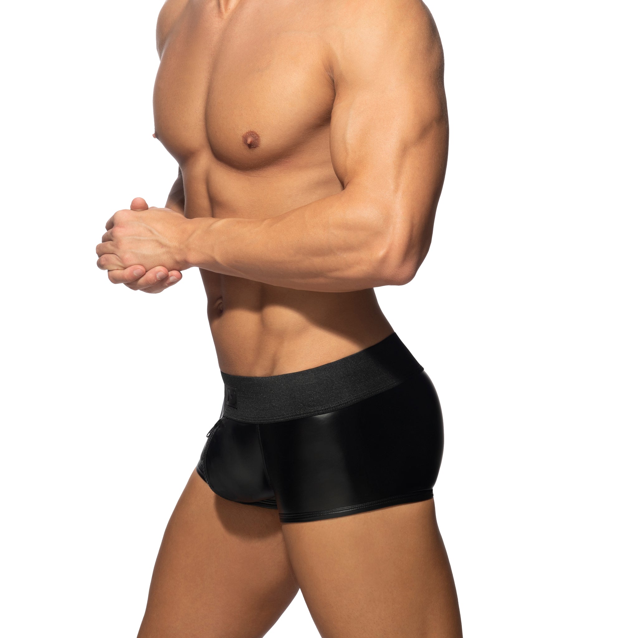 AD Fetish Allover Zip Rub Trunk Black ADF139