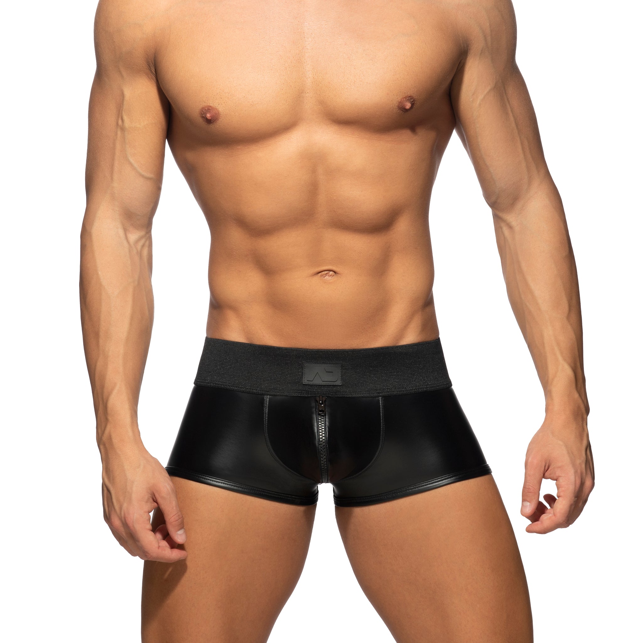 AD Fetish Allover Zip Rub Trunk Black ADF139