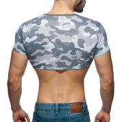 AD Fetish Camo Crop Top Grey Camouflage AD868