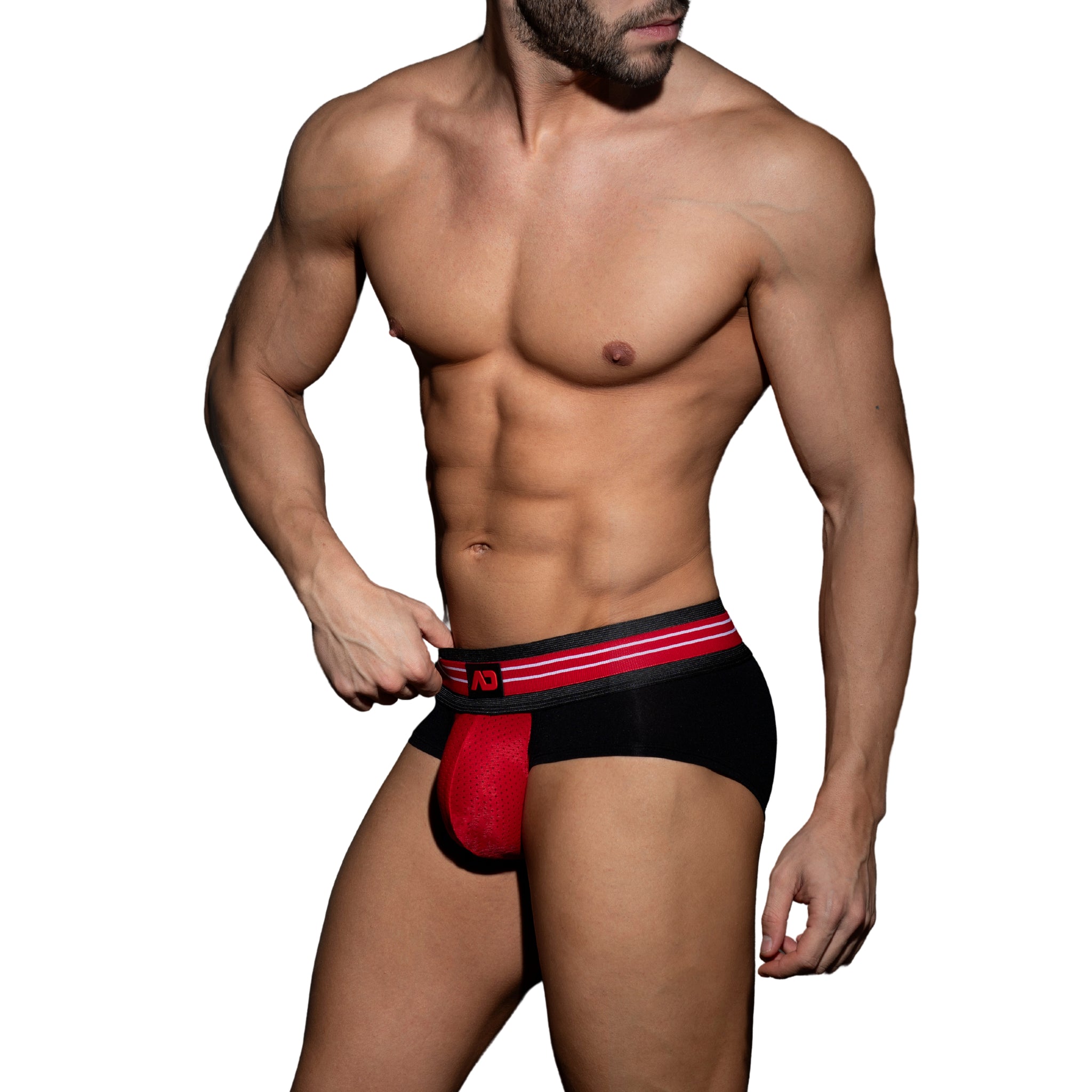 AD Fetish Double Stripe Brief Red ADF112