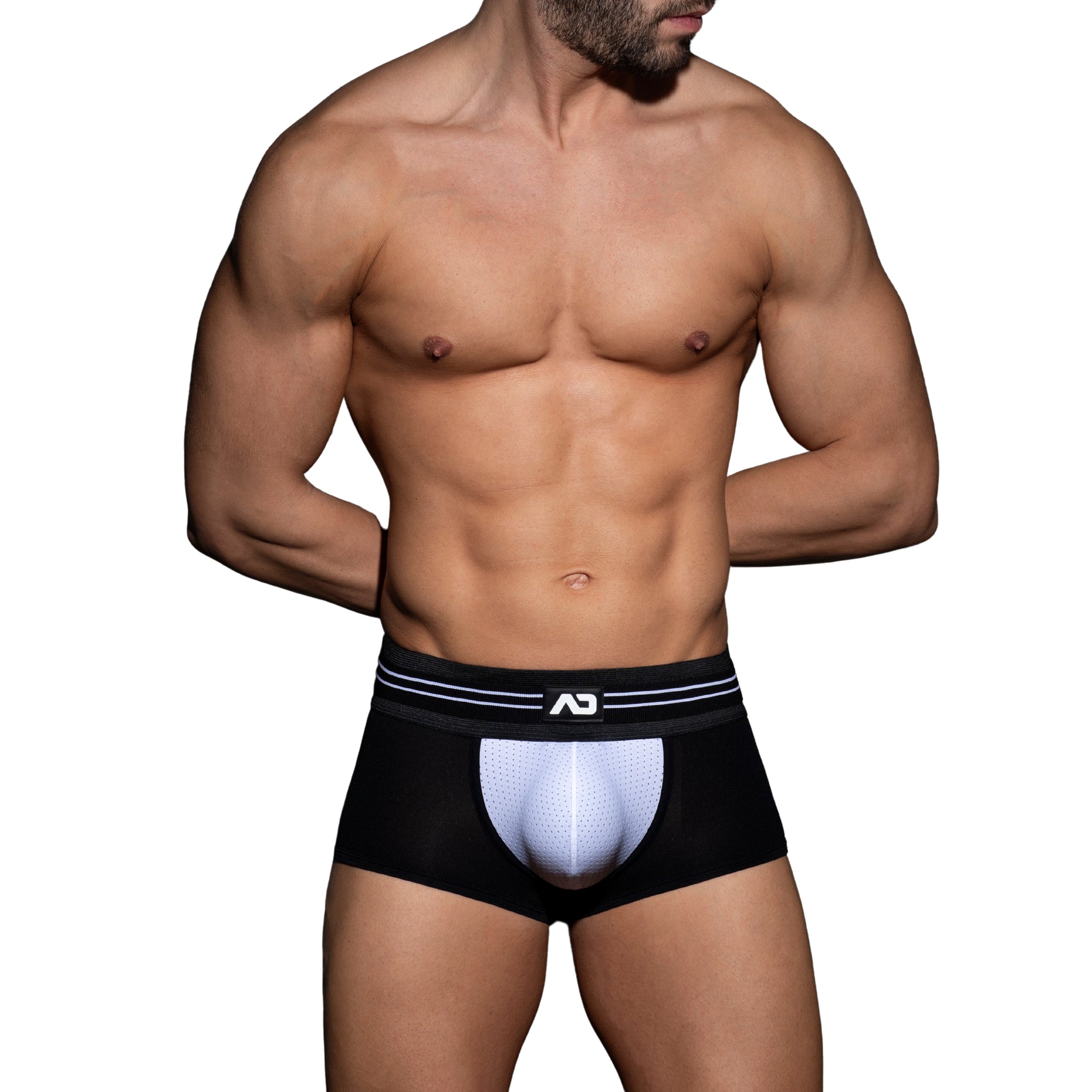 AD Fetish Double Stripe Trunk White ADF113