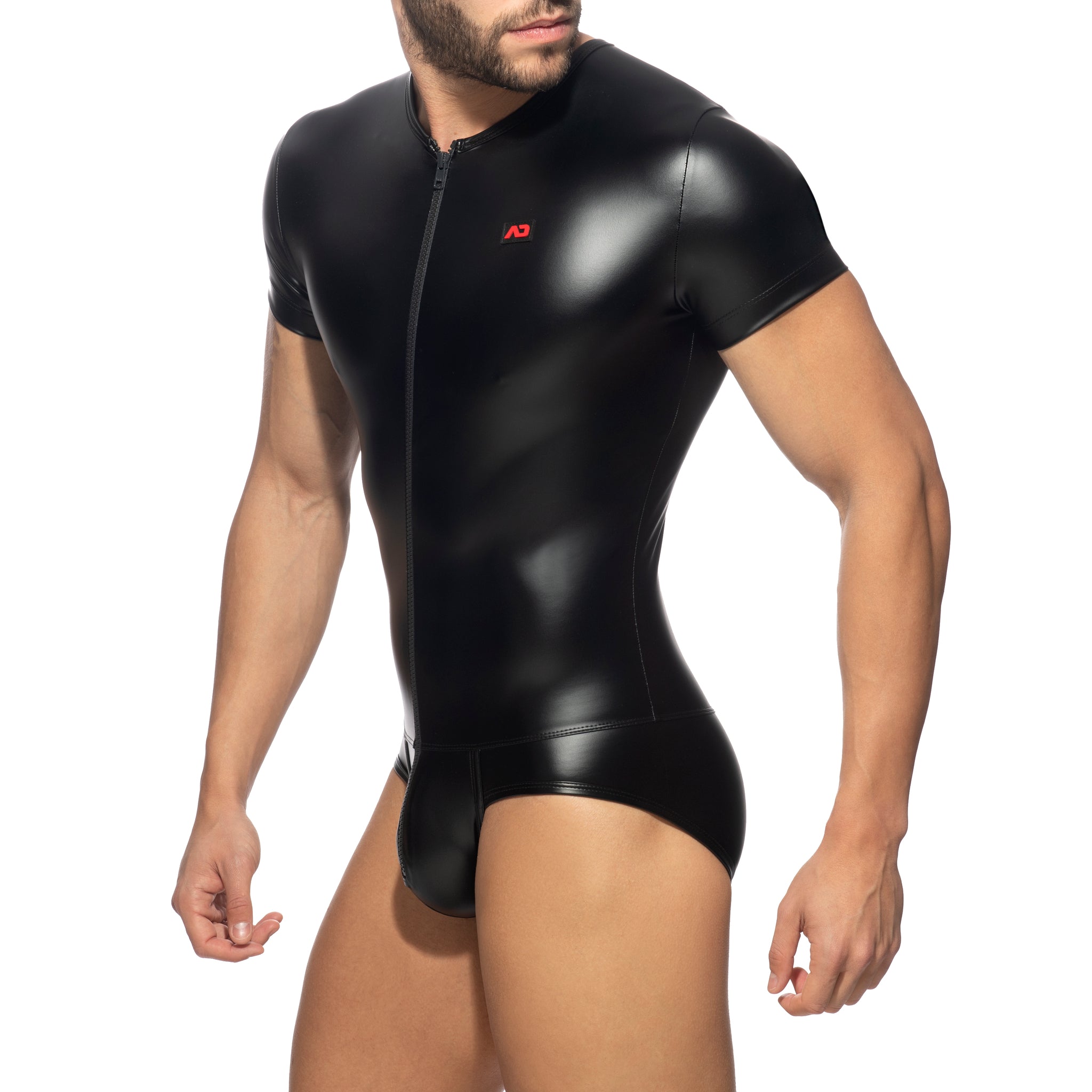 AD Fetish Front Zip Rub Body Black ADF141