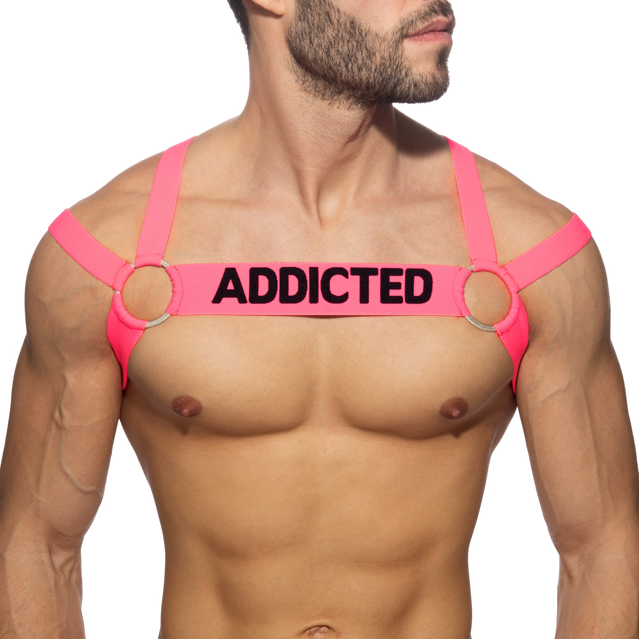 AD Fetish Neon Multi Band Harness Neon Pink ADF173