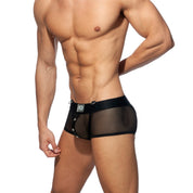 AD Fetish Mesh Mixed Bottomless Trunk Black ADF78