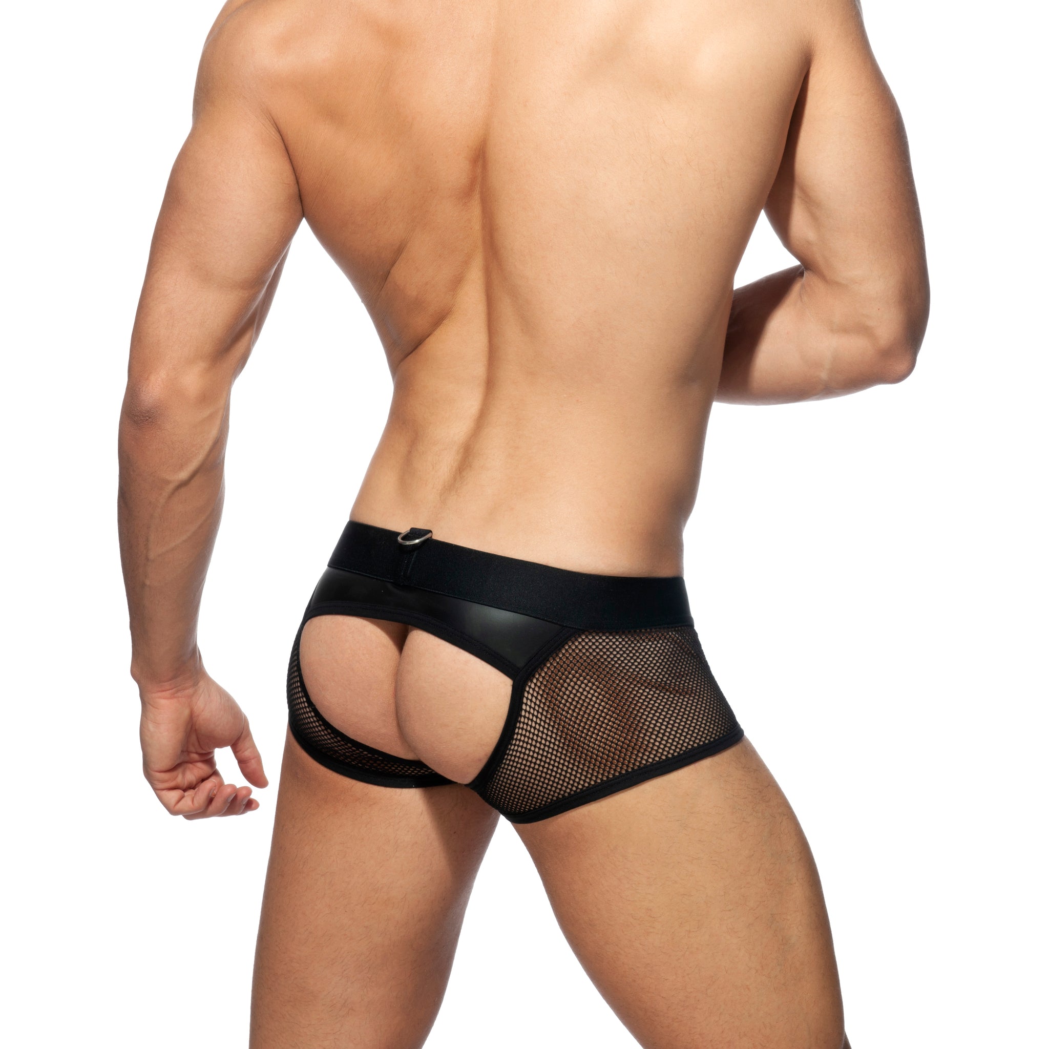 AD Fetish Mesh Mixed Bottomless Trunk Black ADF78