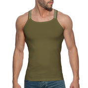 Addicted Sitges Slim Fit Tank Top Khaki AD1260