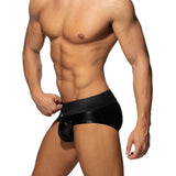 AD Fetish Front Zip Rub Brief Black ADF133