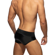 AD Fetish Front Zip Rub Brief Black ADF133