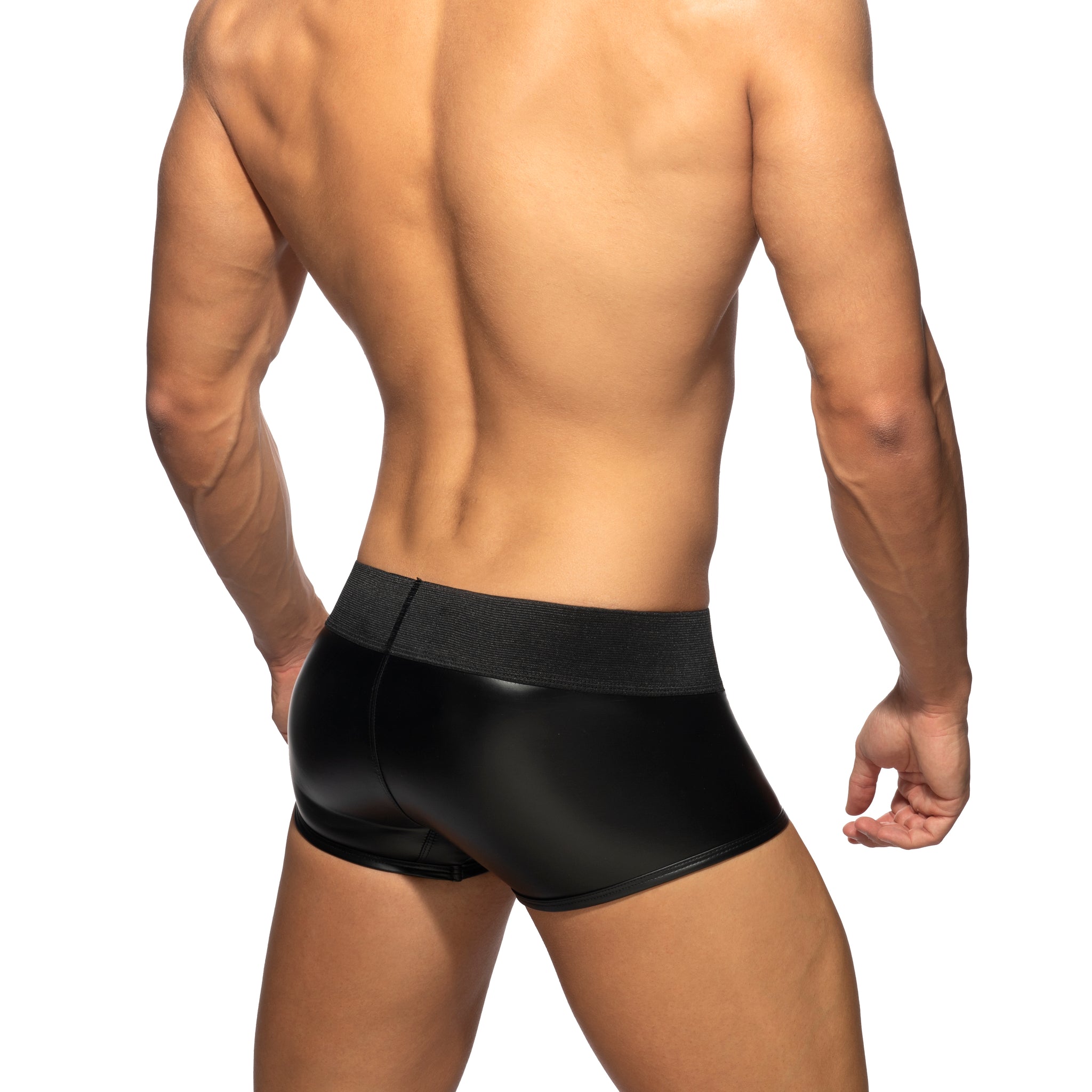 AD Fetish Front Zip Rub Trunk Black ADF134