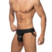 AD Fetish Front Zip Rub Jock Black ADF135