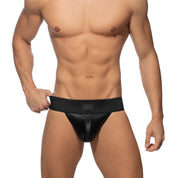 AD Fetish Front Zip Rub Jock Black ADF135