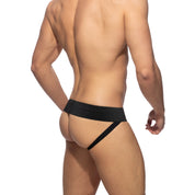 AD Fetish Front Zip Rub Jock Black ADF135