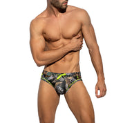 ES Collection Fall Leaves Swim Brief Khaki 2111