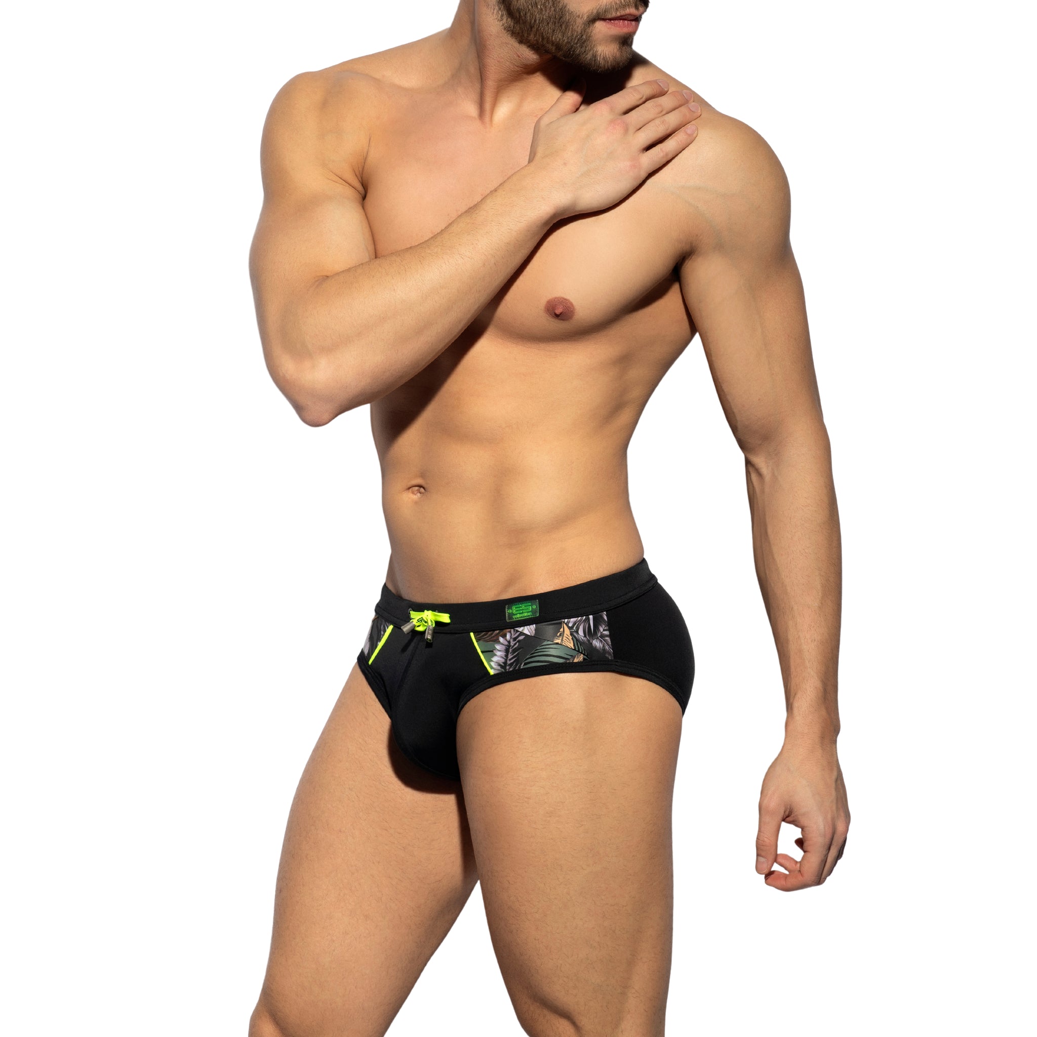 ES Collection Fall Leaves Combi Swim Brief Black 2113