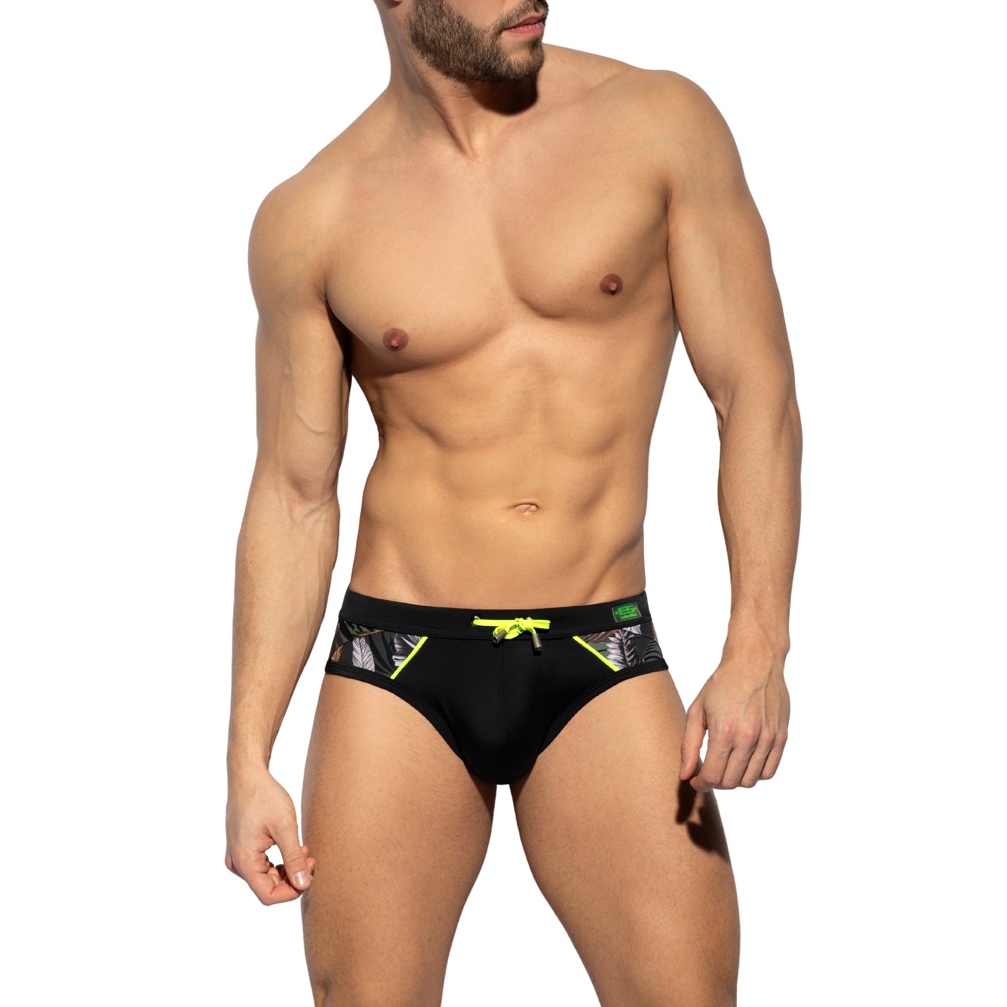 ES Collection Fall Leaves Combi Swim Brief Black 2113