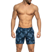 ES Collection Tropic Squares Boardshort Royal Blue 2203