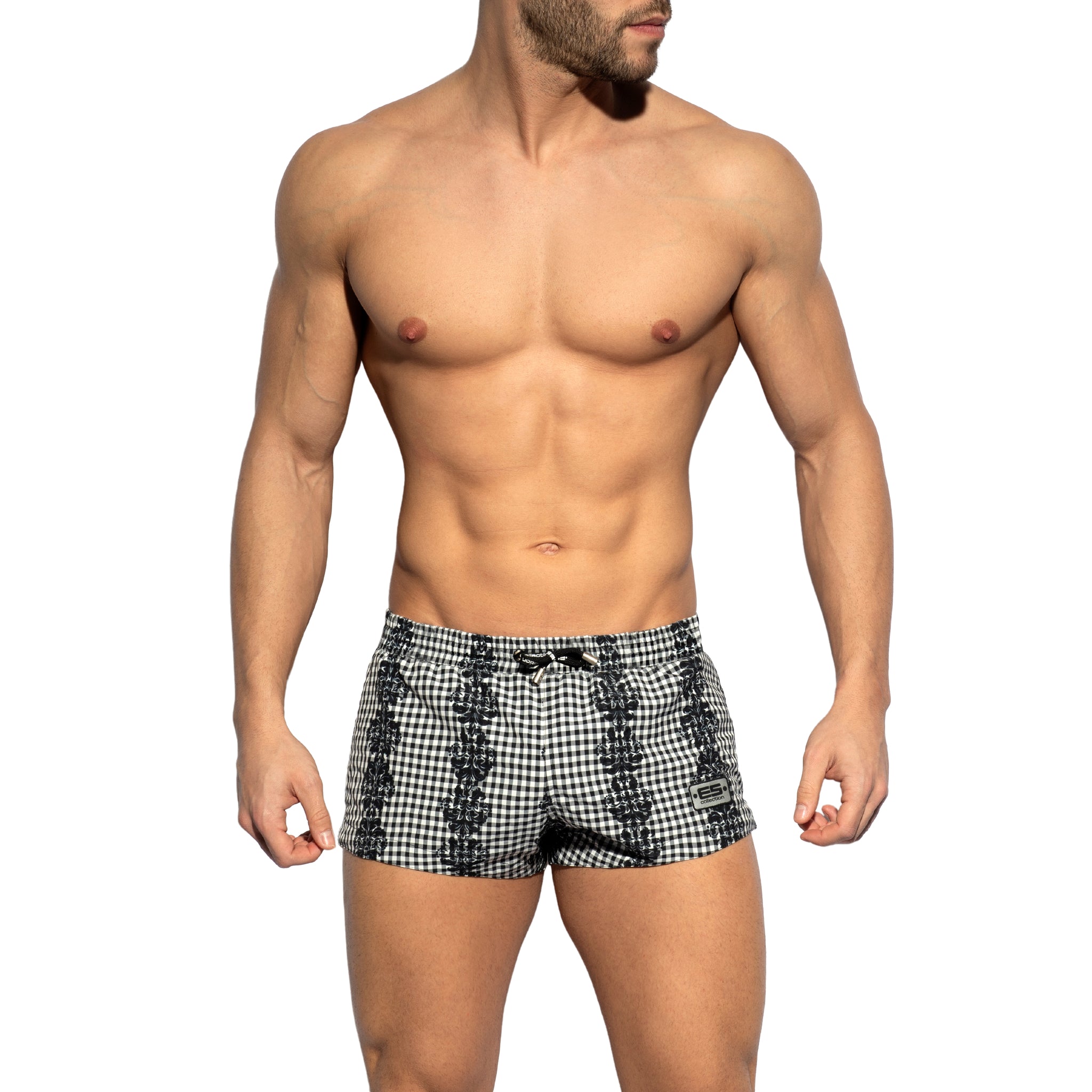 ES Collection Baroque Squared Swim Shorts Black 2206