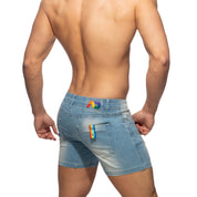 Addicted Rainbow Tape Short Jeans Blue Jeans AD991