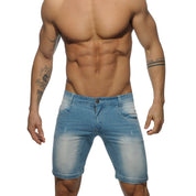 Addicted Mid Length Short Blue Jeans AD529