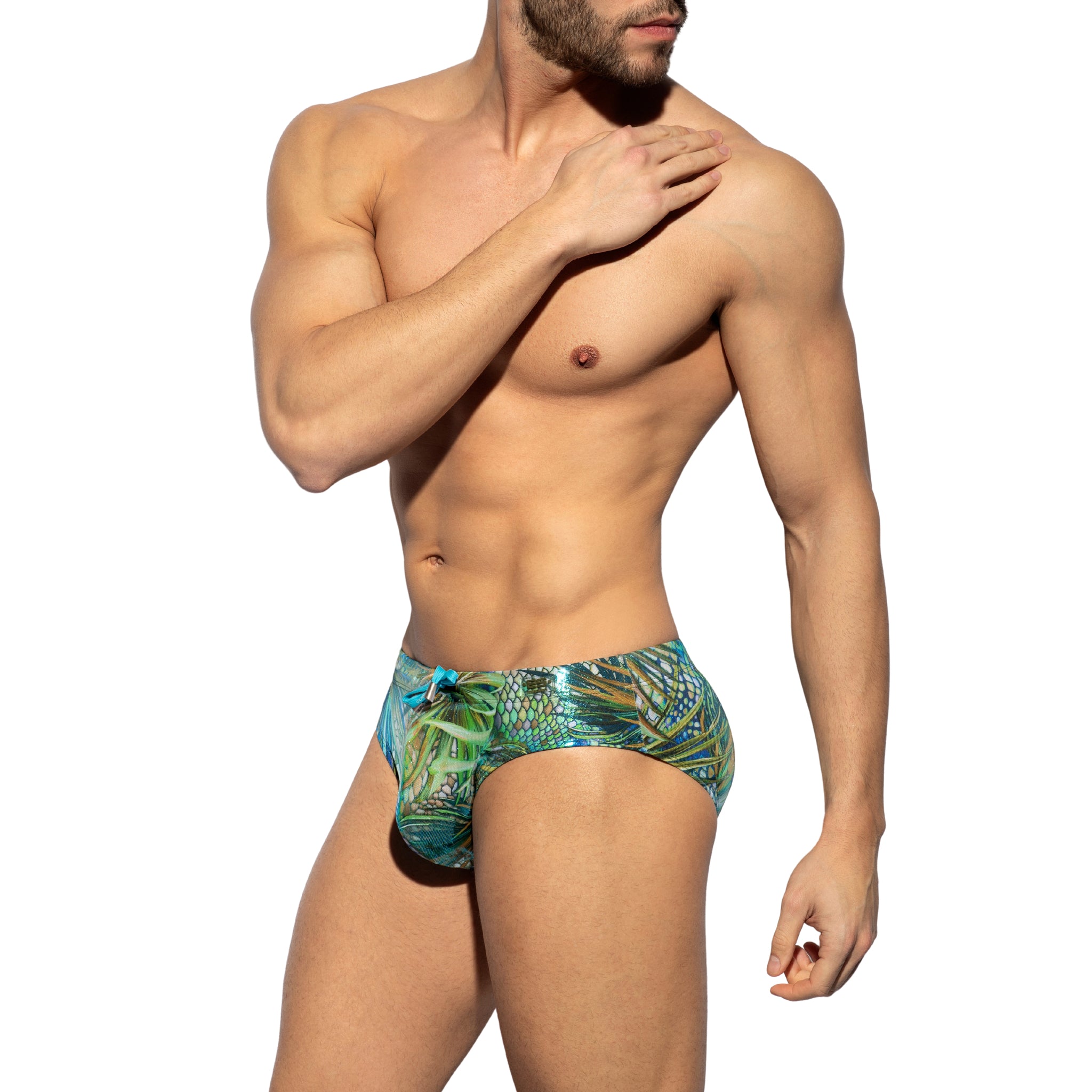 ES Collection Tropical Glitter Swim Brief Khaki 2223