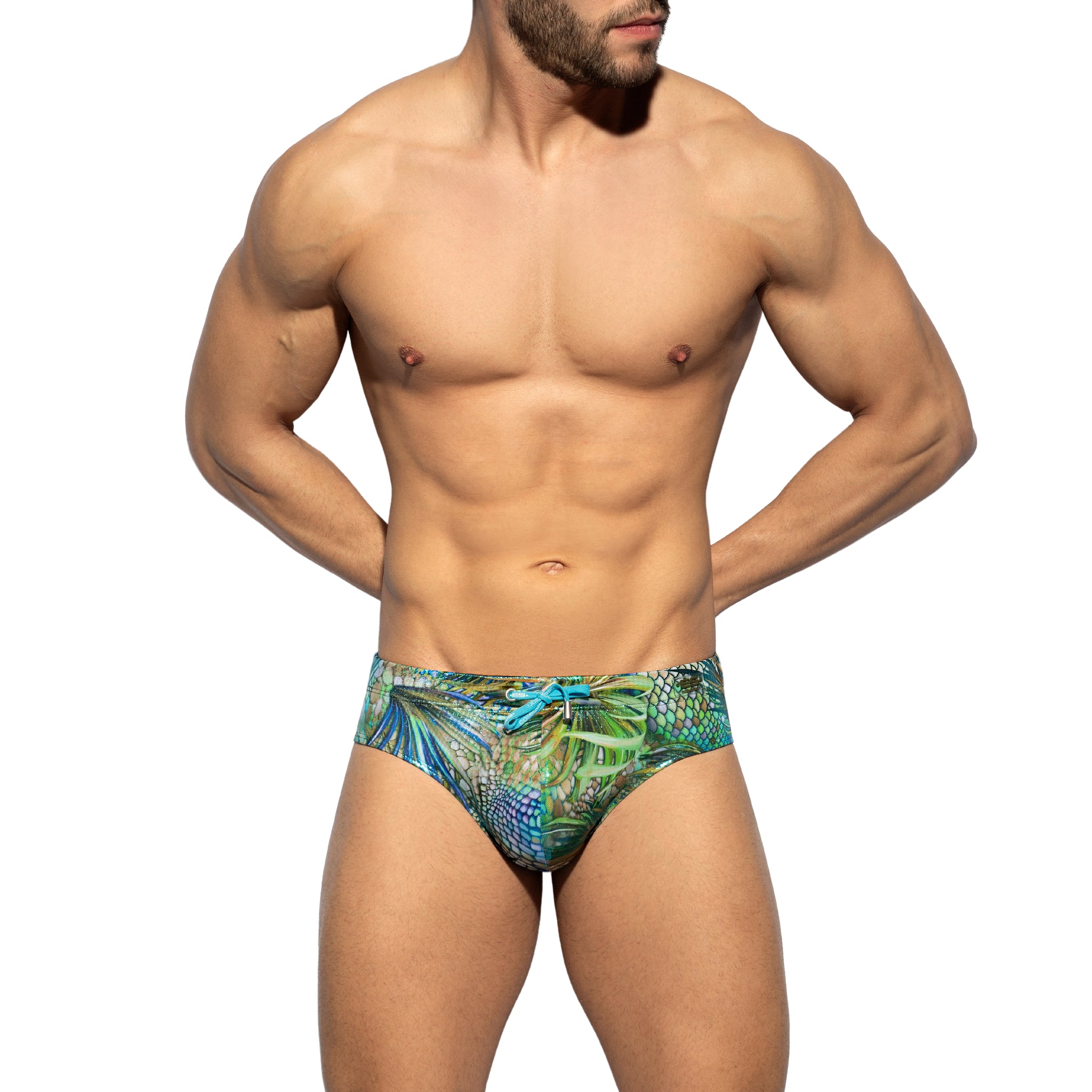 ES Collection Tropical Glitter Swim Brief Khaki 2223