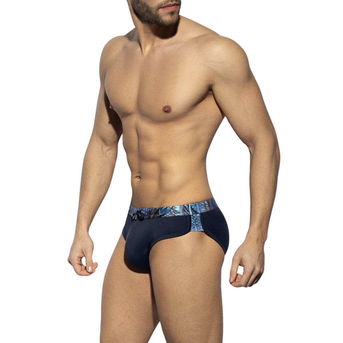 ES Collection Tropical Glitter Double Side Swimbrief Navy 2224