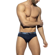 ES Collection Tropical Glitter Double Side Swimbrief Navy 2224