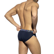 ES Collection Tropical Glitter Double Side Swimbrief Navy 2224