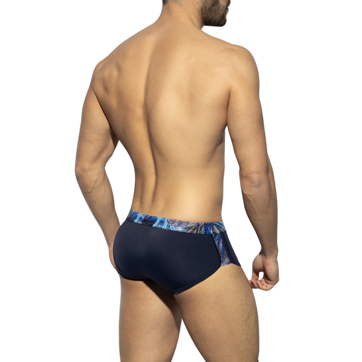 ES Collection Tropical Glitter Double Side Swim Trunk Navy 2225