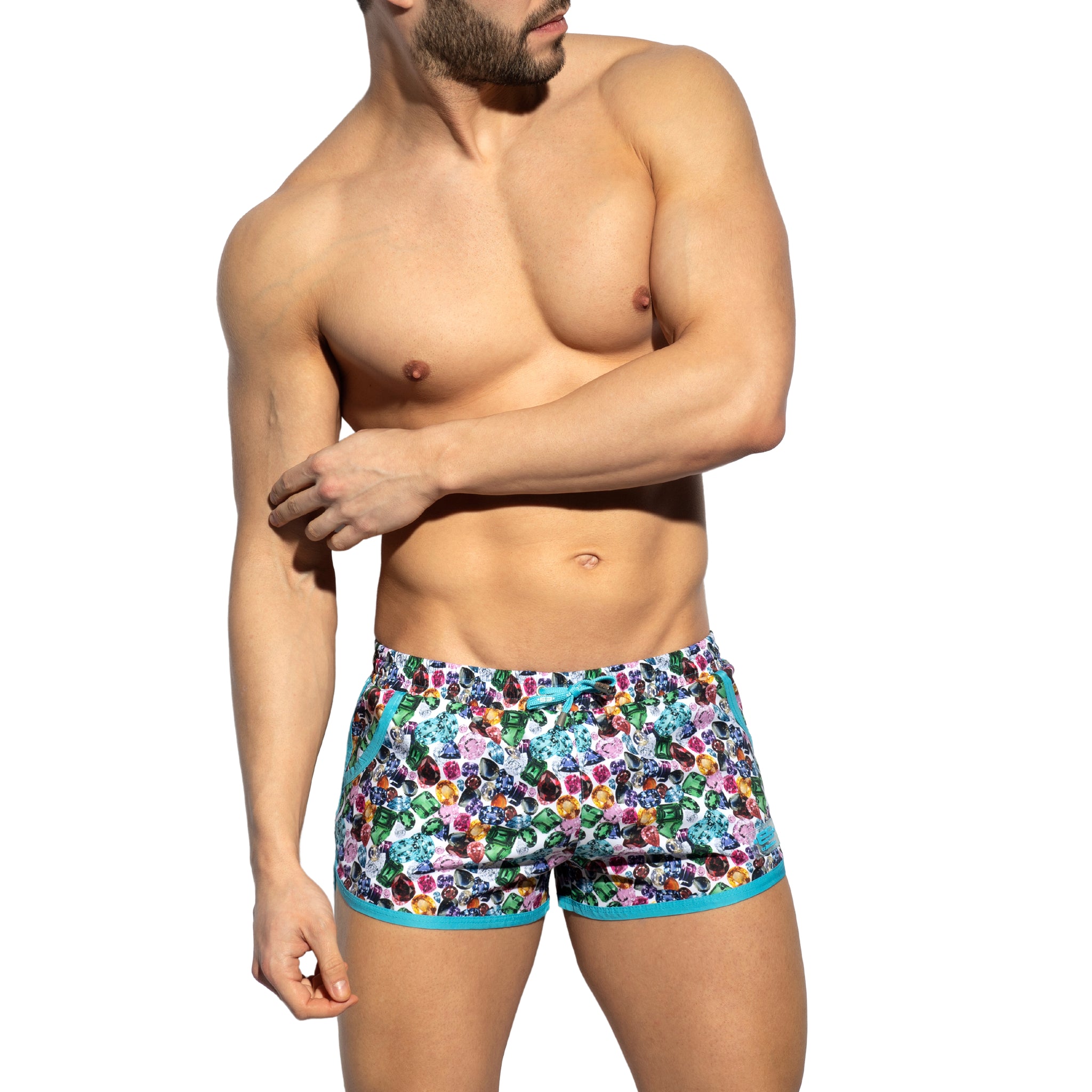 ES Collection Diamonds Rocky Swim Shorts Turquoise 2302