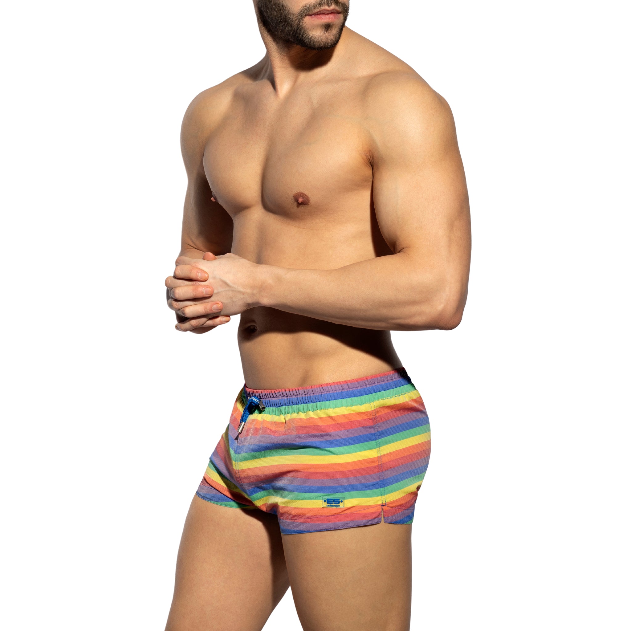 ES Collection Multi Stripes Swim Shorts White 2304