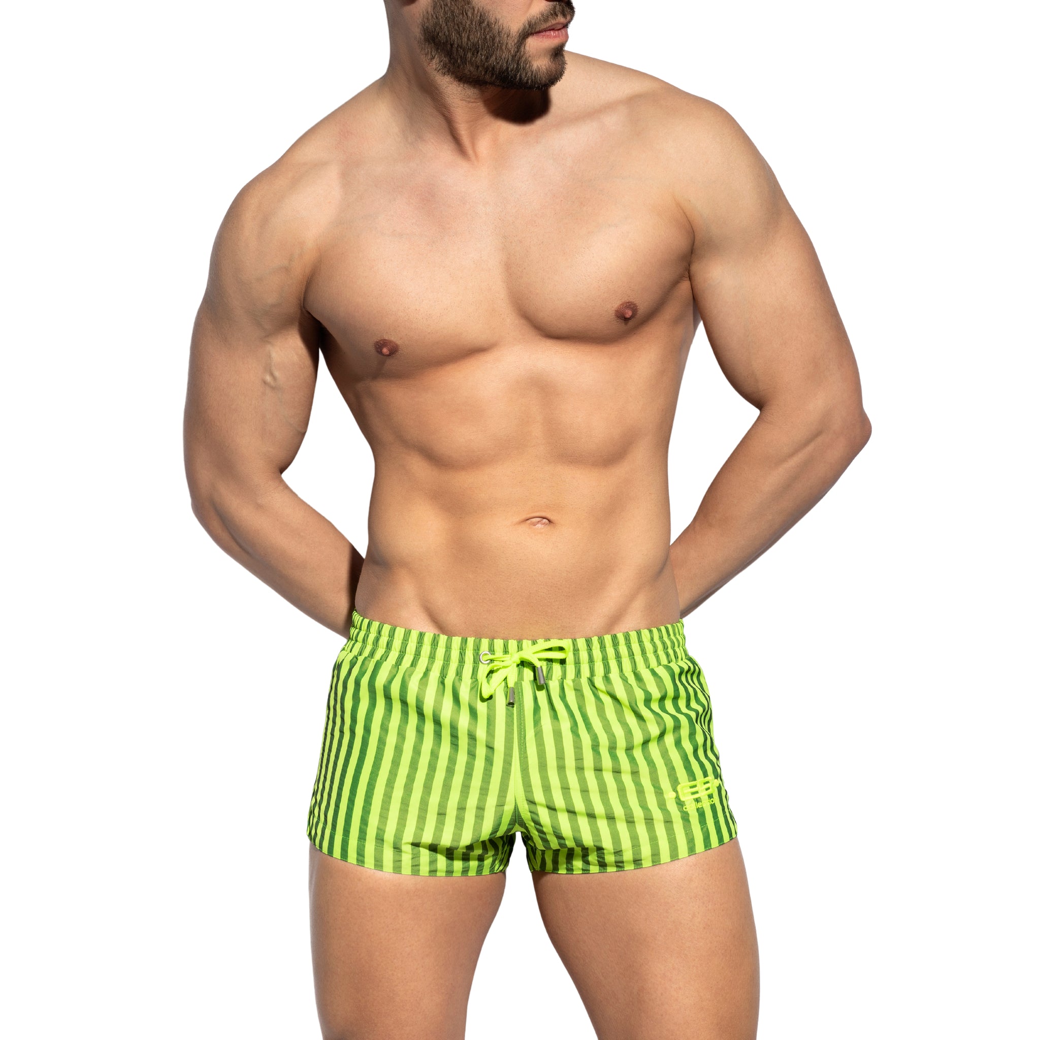 ES Collection Neon Stripes Swim Shorts Neon Yellow 2308