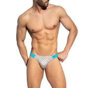 ES Collection Zig Zag Swim Thong Surf Blue 2317