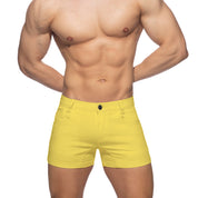 Addicted 5 Pockets Summer Shorts Yellow AD1195