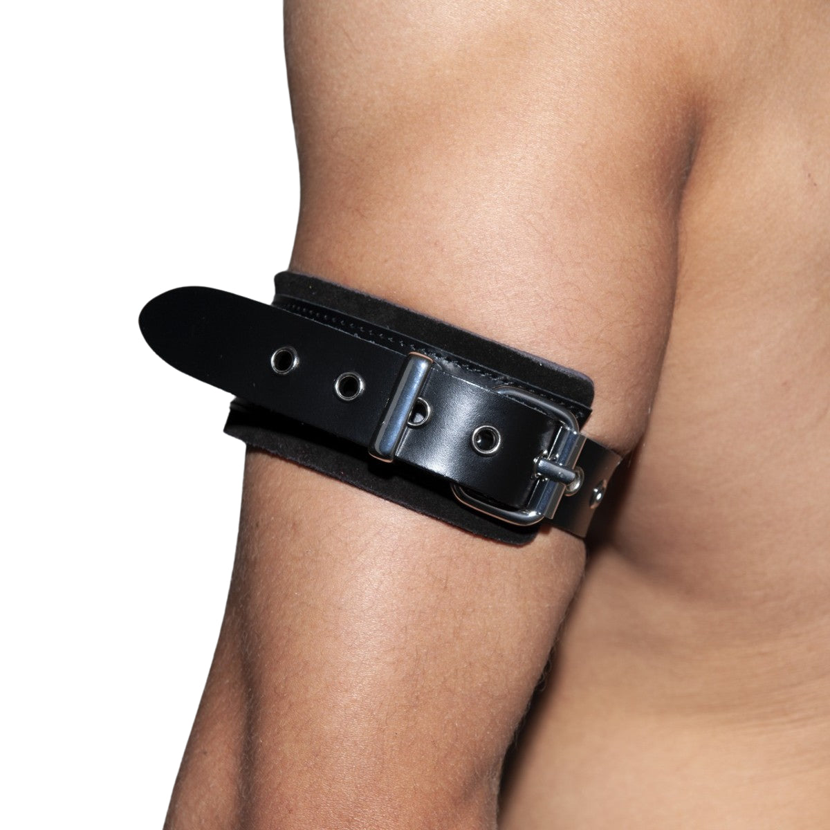 AD Fetish Leather Bracelet Silver ADF42