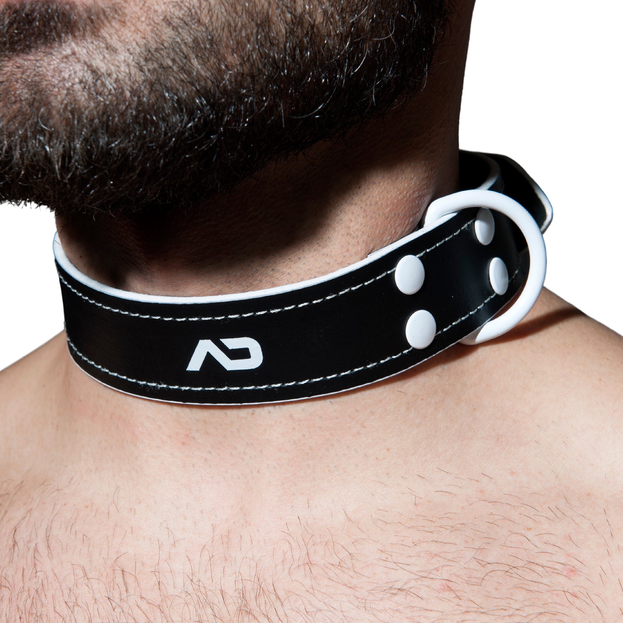 AD Fetish Leather Collar White ADF44