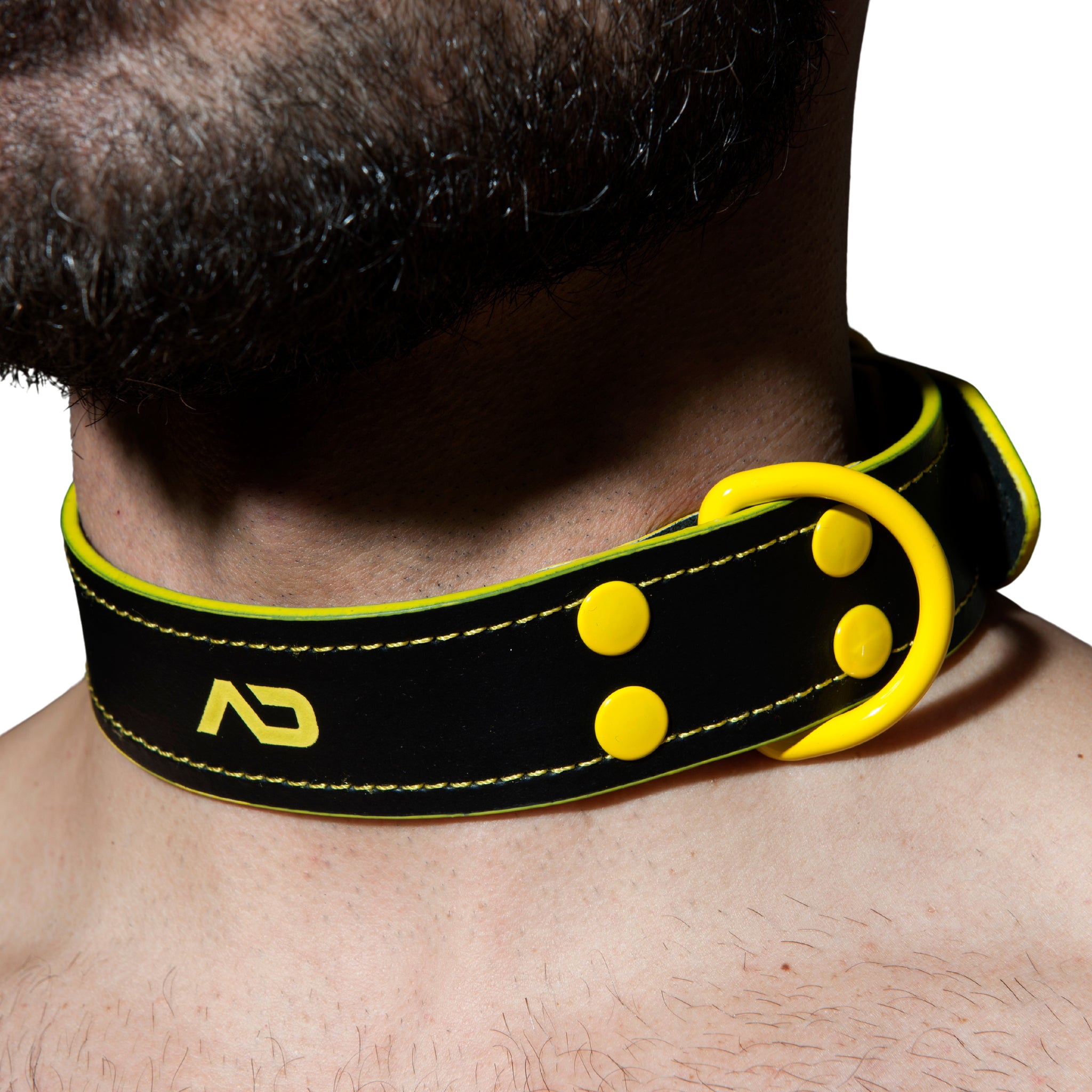 AD Fetish Leather Collar Yellow ADF44