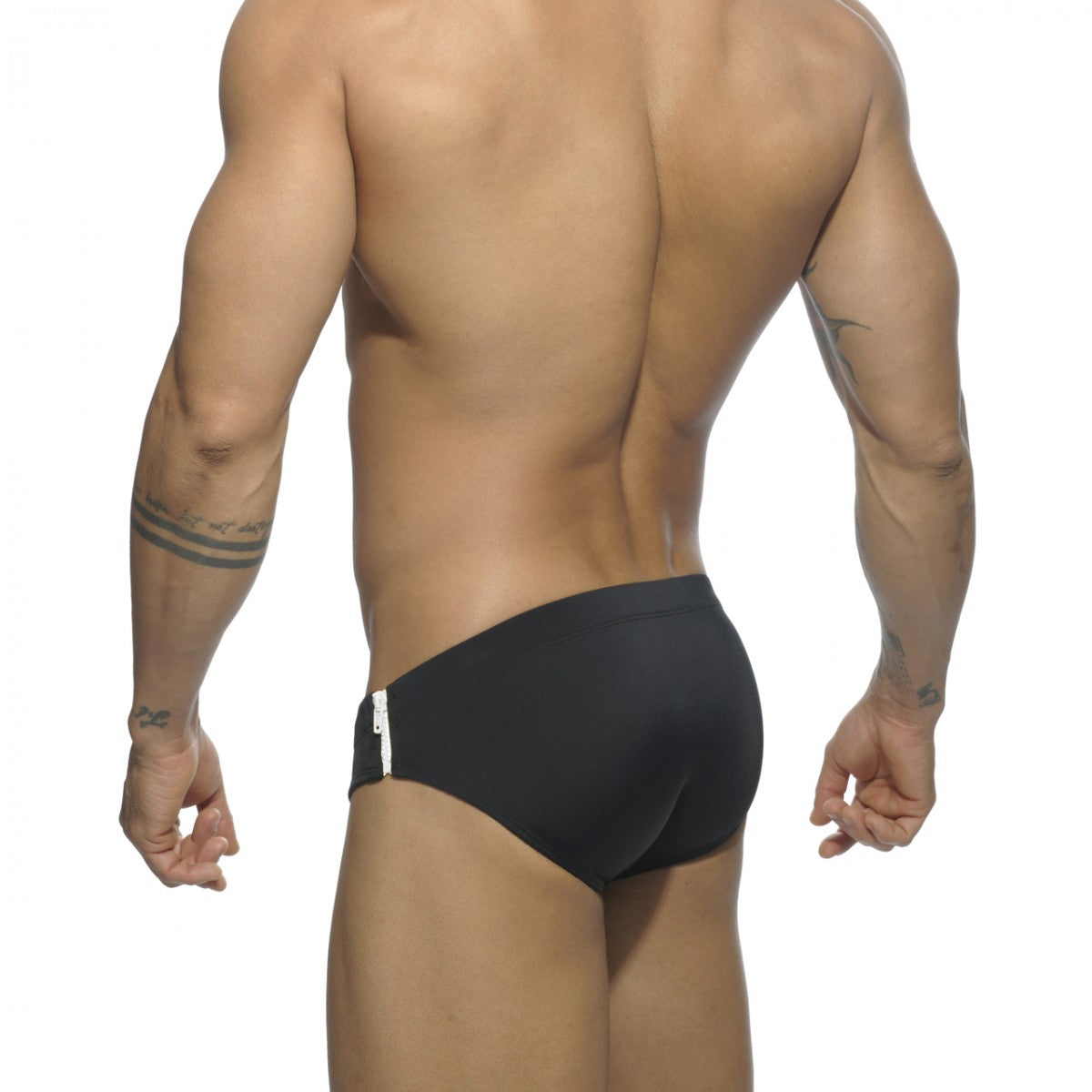 AD Fetish Sides Zipper Swim Brief White ADS120